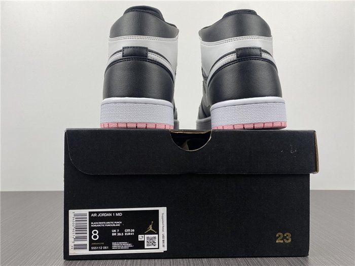 jordan1 mid arctic pink black 555112-061