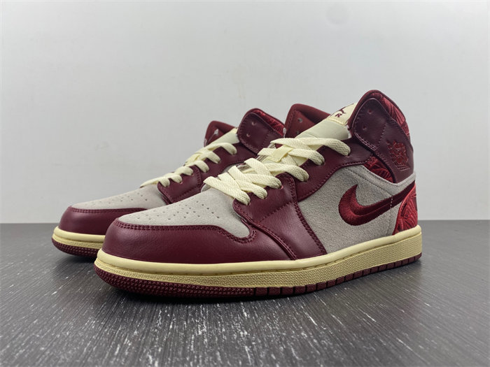 jordan 1 mid se tiki leaf team red dz2820-601