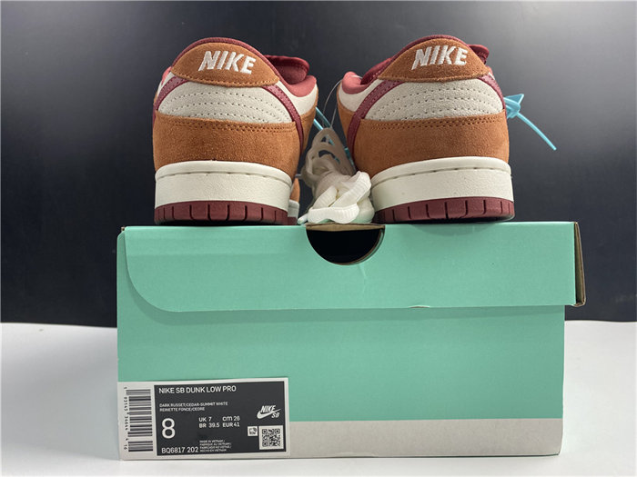 nike sb dunk low pro dark russet cedar bq6817-202