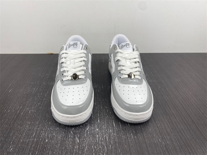 A Bathing Ape Bape Sta Patent Leather White Grey 1I70-191-022