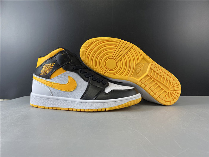 jordan1 mid white black yellow cv5276-107