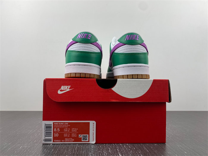 nike dunk low white stadium green fuchsia fd9922-151