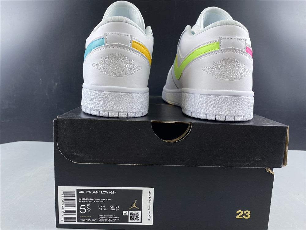 jordan1 low white neon cw7035-100