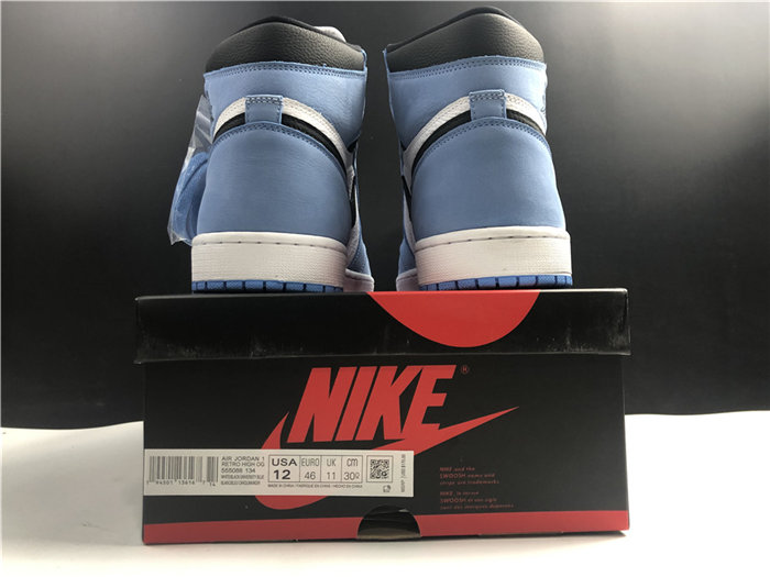 Jordan1 White University Blue Black 555088-134