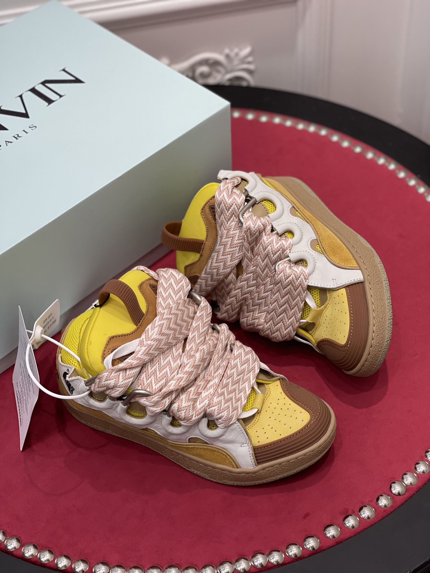 lanvin leather curb beige yellow fm-skrk11-drag-h200509