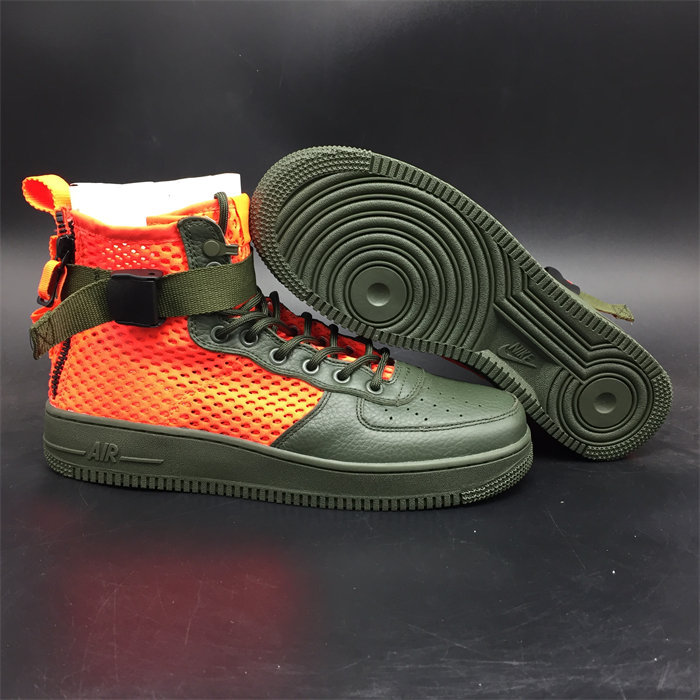 Nike SF Air Force 1 Mid Cargo Khaki Total Crimson