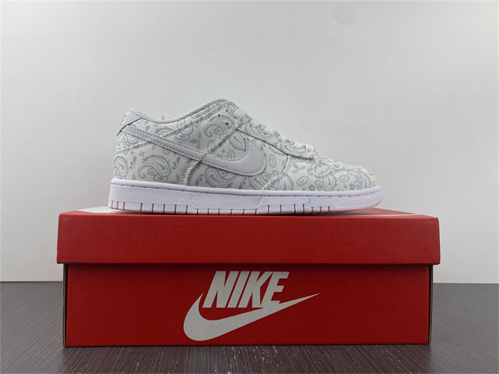 nike dunk low white paisley dj9955-100