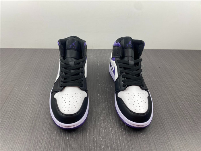 jordan1 mid white black purple 554724-095