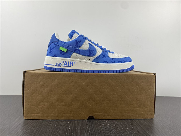 LV Nike Air Force 1 Low By Virgil Abloh White Royal