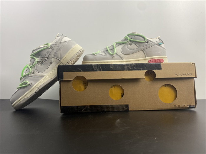 nike dunk low off-white lot 7 dm1602- 108