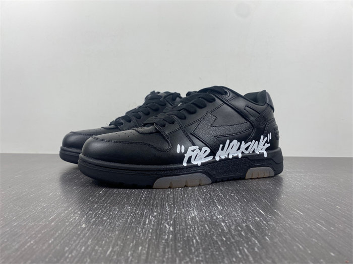 OFF-WHITE OOO Low Tops "For Walking" Black White OMIA189S21LEA0041001