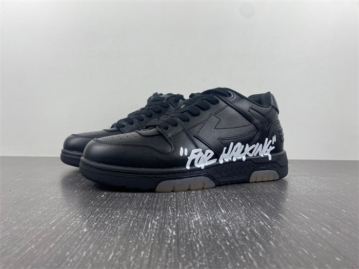 off-white ooo low tops "for walking" black white omia189s21lea0041001