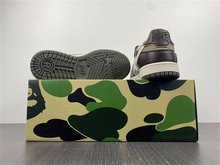 a bathing ape bape sk8 sta brown ivory