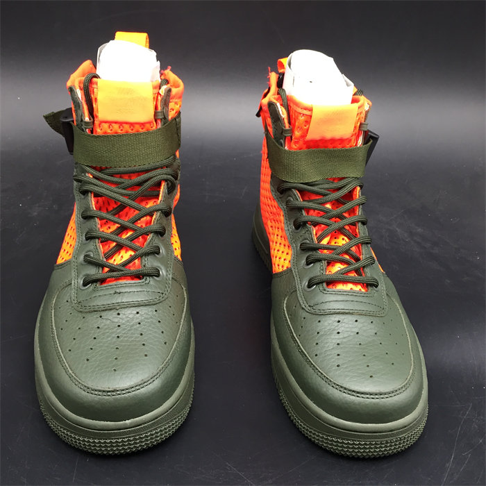 Nike SF Air Force 1 Mid Cargo Khaki Total Crimson