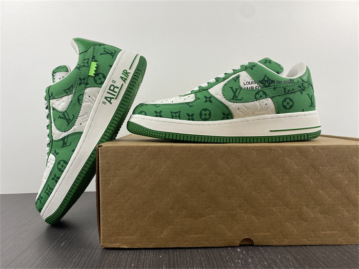 lv nike air force 1 low by virgil abloh white green