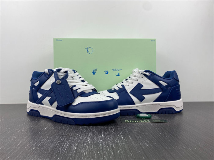 OFF-WHITE Out Of Office &quotOOO" Low Tops Dark Blue White OMIA189S22LEA0010142