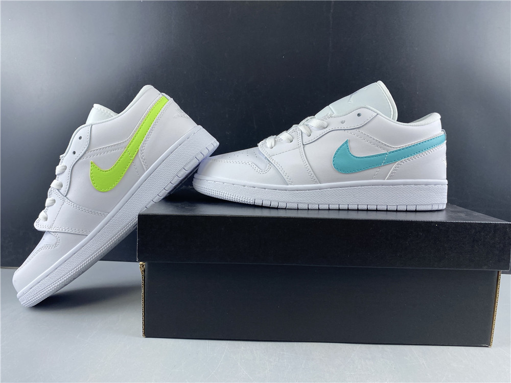 jordan1 low white neon cw7035-100