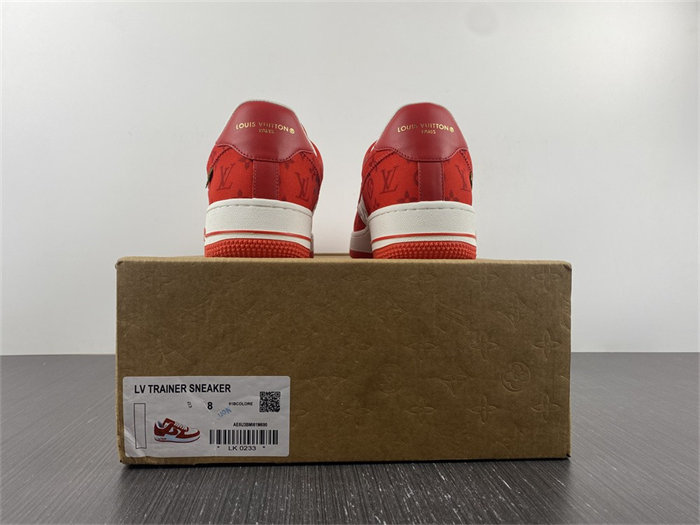 LV Nike Air Force 1 Low By Virgil Abloh White Red