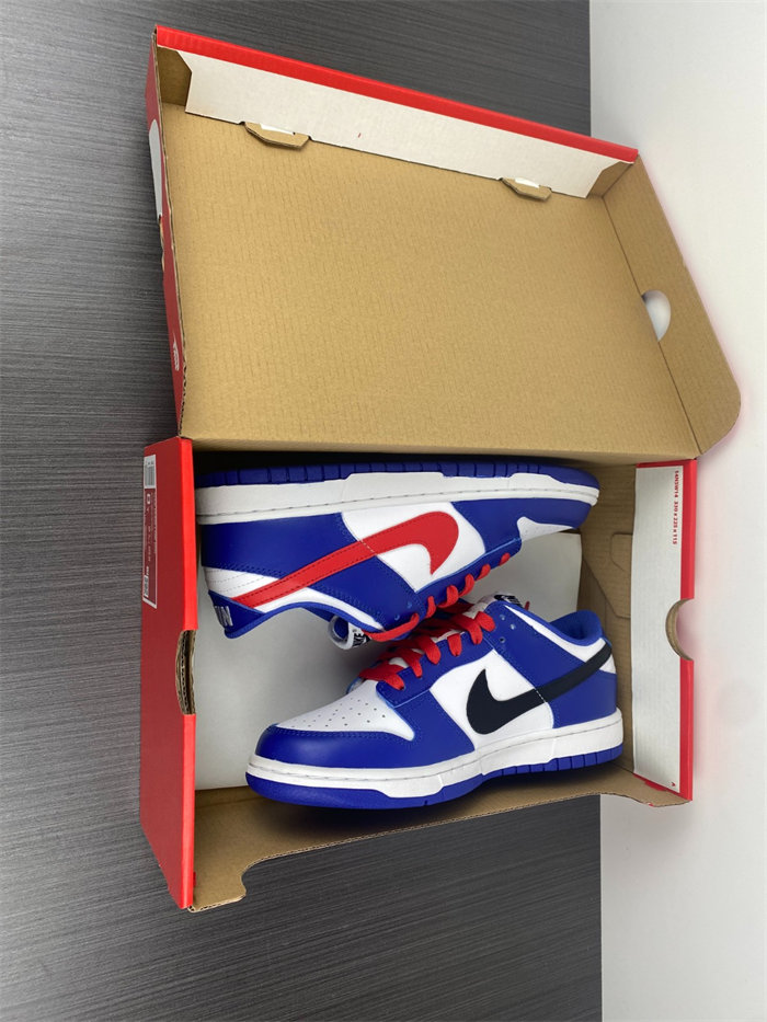 nike dunk low bright crimson game royal cw1590-104