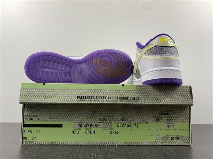 nike dunk low union passport pack court purple dj9649-500