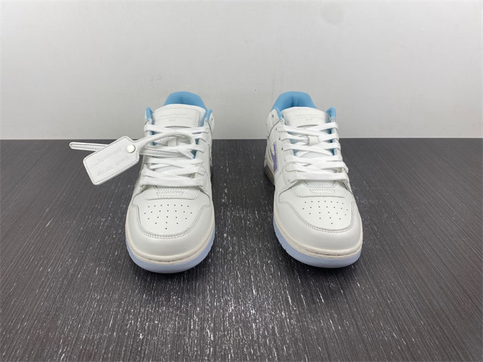 OFF-WHITE Out Of Office OOO Low Tops White Iridescent Blue OMIA189F21LEA0030181