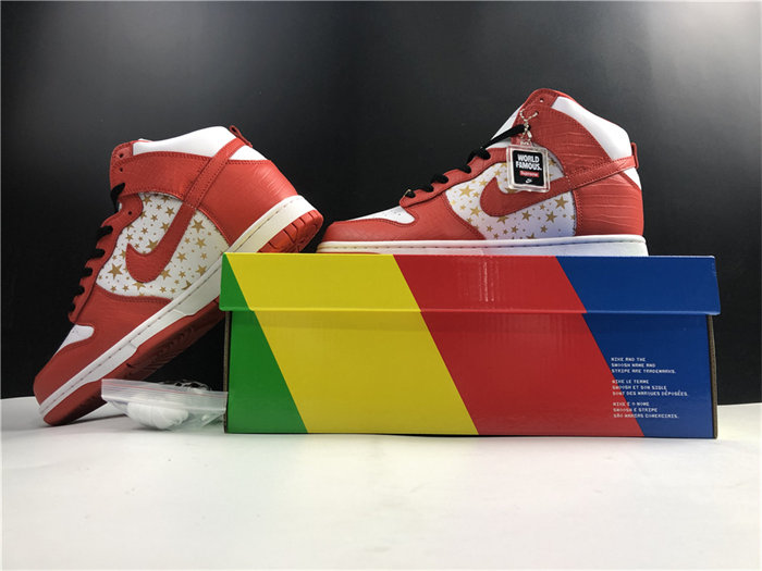 nike dunk high pro sb supreme red stars 307385-161