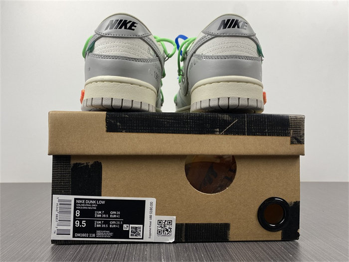 nike dunk low off-white lot 26 dm1602-116