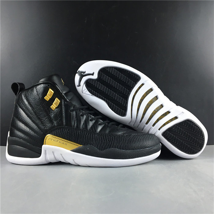 jordan 12 retro black metallic gold white ao6068-007