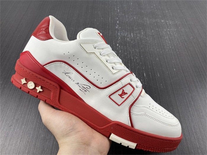 l**v trainer white red signature 1aagzo