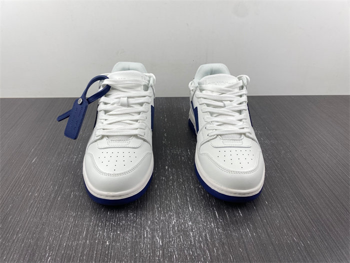 OFF-WHITE Out Of Office OOO Low Tops White White Navy Blue OMIA189F22LEA0010146