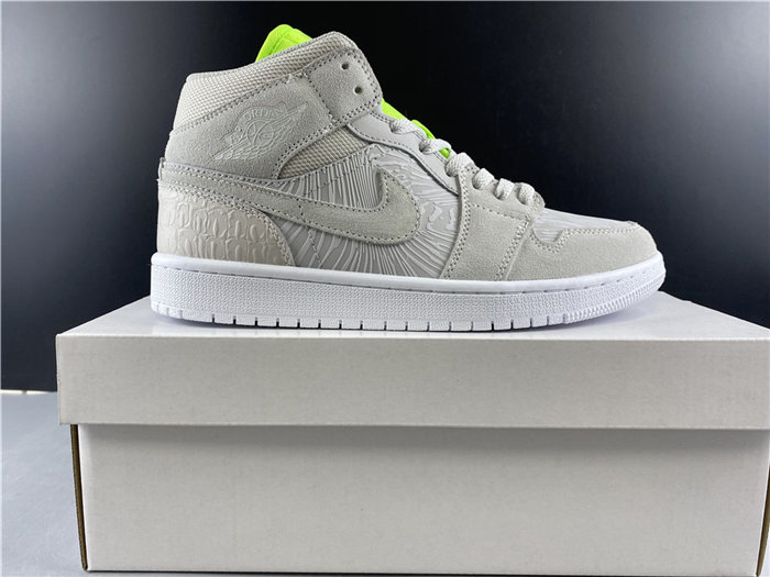 Jordan1 Mid Vast Grey Ghost Green CV3018-001