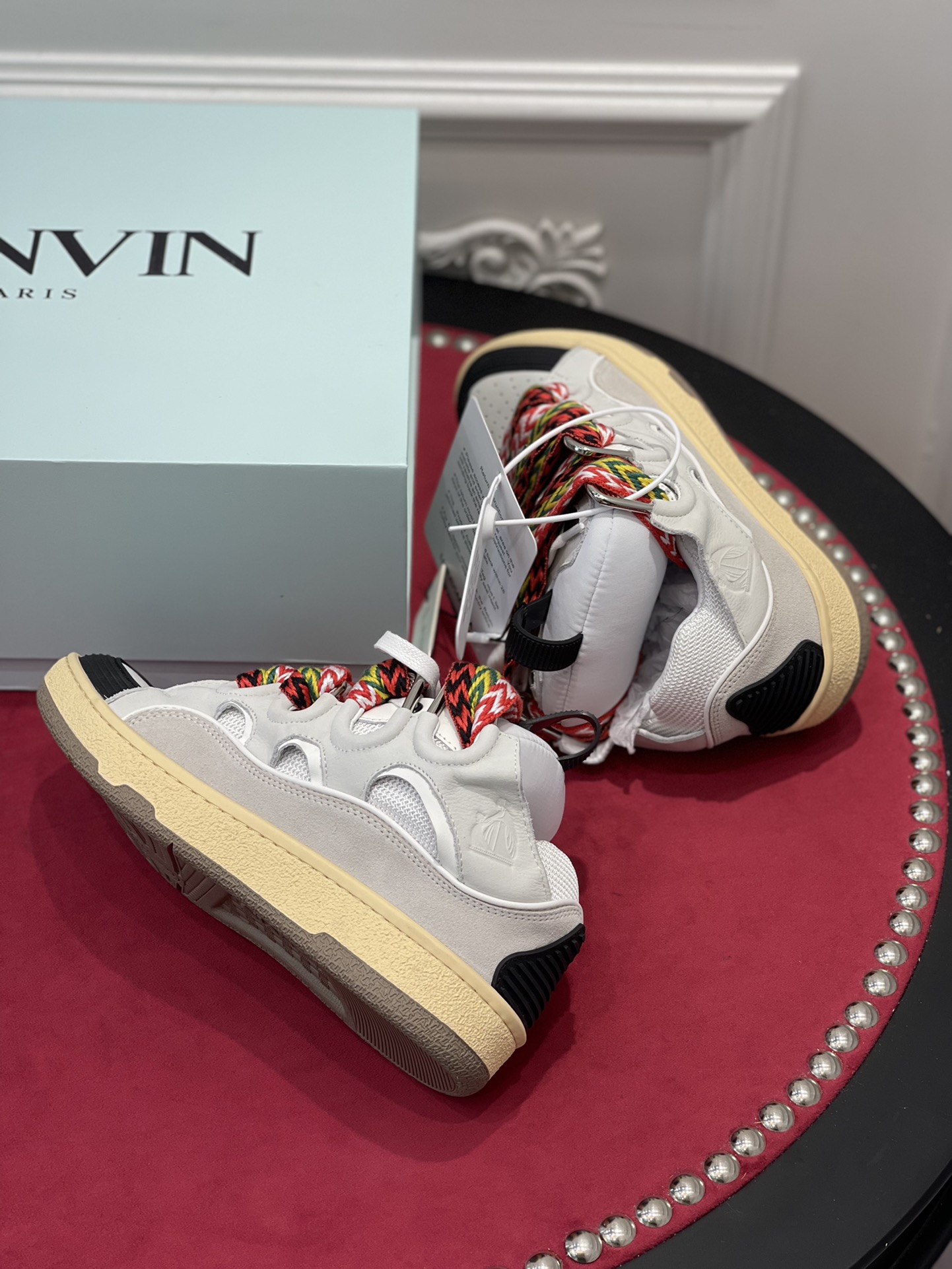 Lanvin Leather CurbWhite Black Gum FW-SKDK02-DRAG-A2100