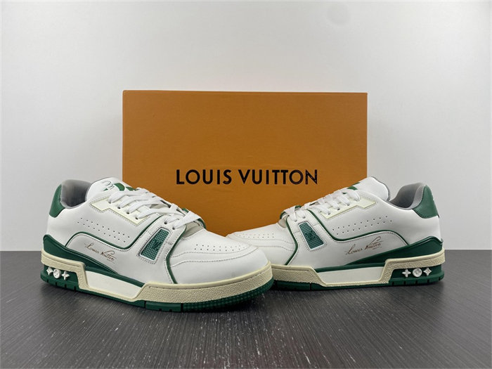 l**is V*t*n lv trainer sneaker low white green 1a54hm