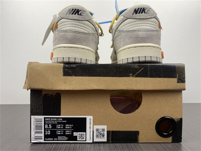 nike dunk low off-white lot 34 dj0950-102