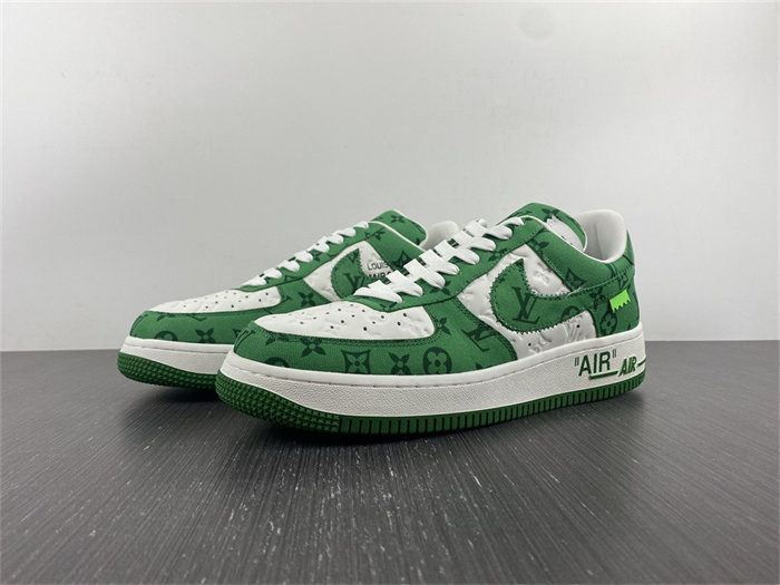 lv nike air force 1 low by virgil abloh white green