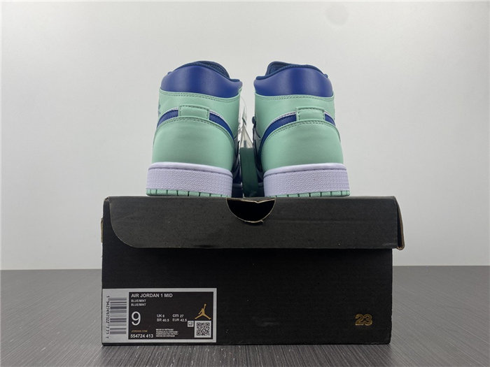 Jordan1 Mid Mystic Navy Mint Foam 554724-413