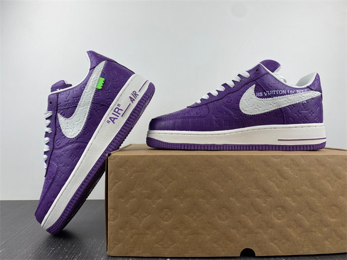 louis vuitton nike air force 1 low by purple white