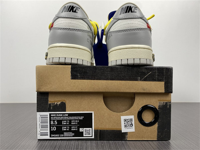 nike dunk low off-white lot 27 dm1602-120