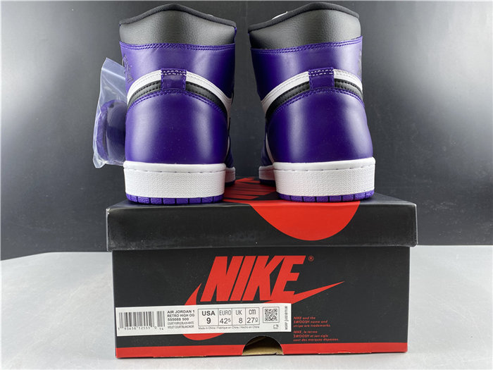 jordan1 retro court purple white 555088-500