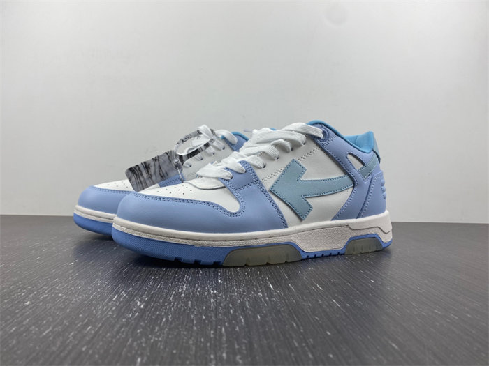 off-white ooo low out of office calf leather white light blue omia189f20lea0010140