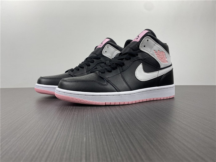 jordan1 mid arctic pink black 555112-061