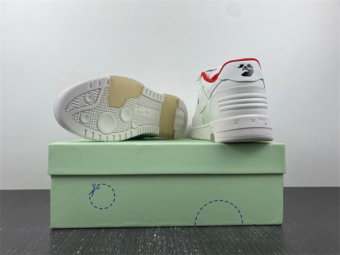 OFF-WHITE Out Of Office "OOO" Low Tops For Walking White White Red FW21 OMIA189F21LEA0030125