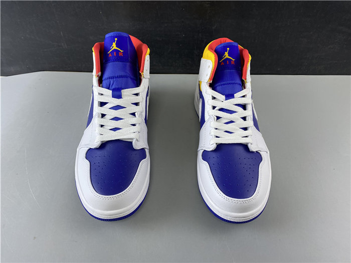 jordan1 mid royal blue laser orange 554724-131