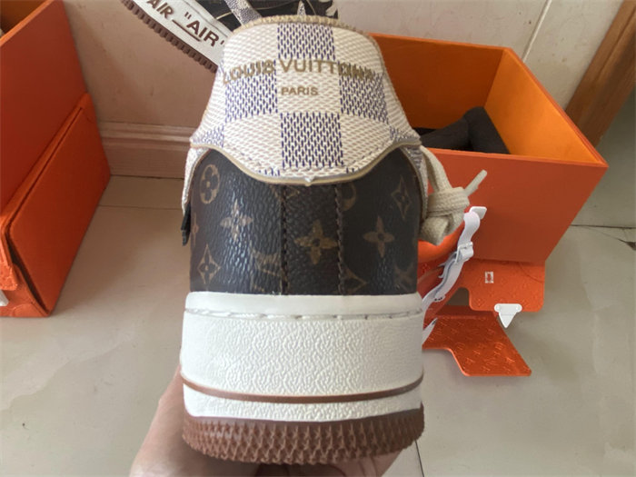 nike air force 1 low lv monogram brown damier azur