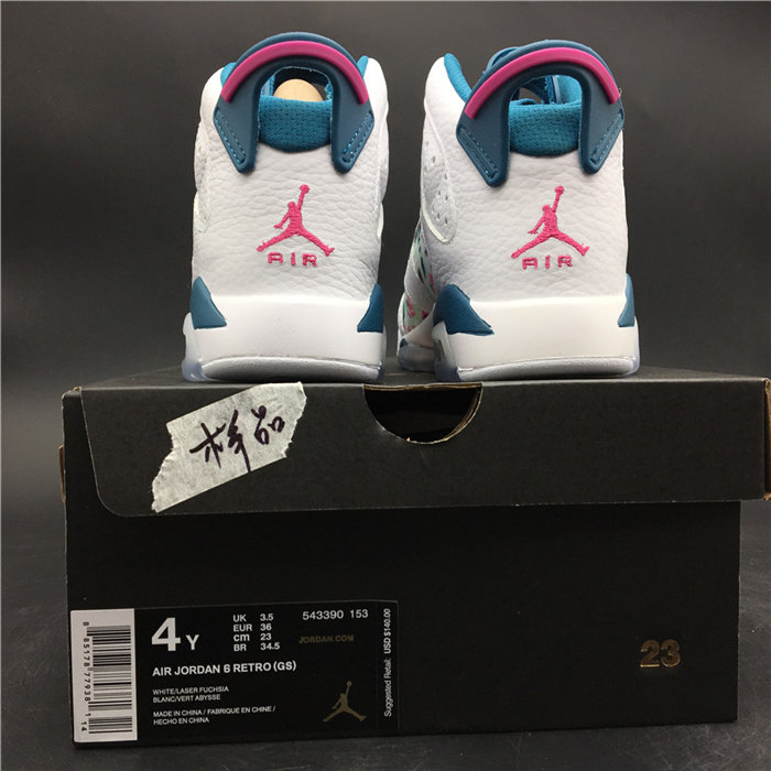 jordan 6 retro white laser fuchsia green abyss 543390 153