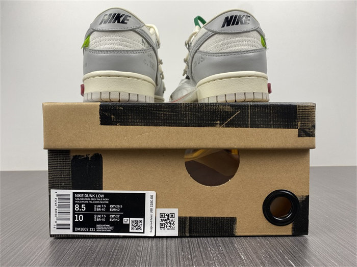 nike dunk low off-white lot 25 dm1602-121