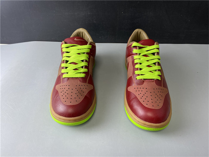 nike dunk low 1-piece laser varsity red chartreuse 311611-661