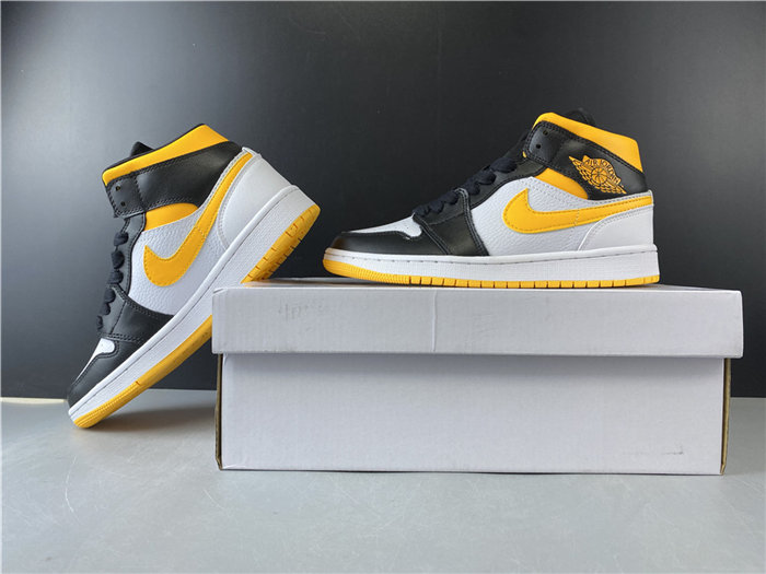 Jordan1 Mid white black yellow CV5276-107