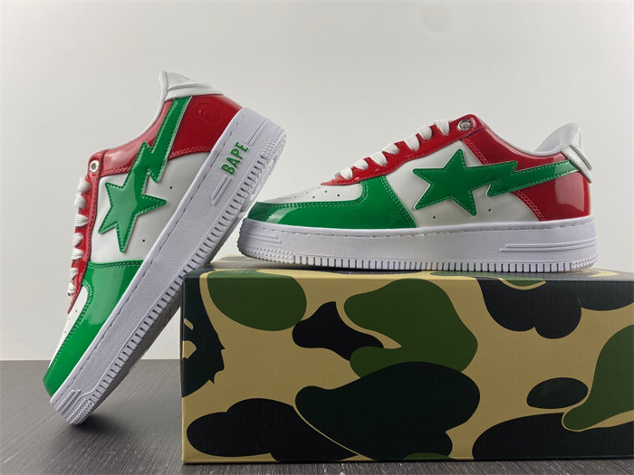 a bathing ape bape sta low green white red