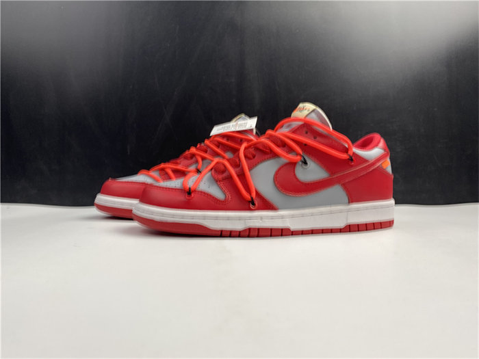 nike dunk low off-white university red ct0856-600